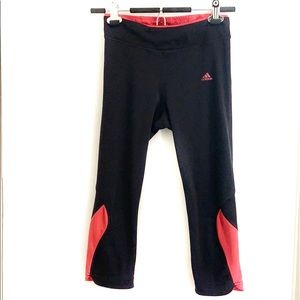 Adidas Pink and Charcoal Workout Capri Leggings